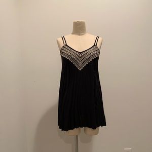 Pleated spaghetti strap mini